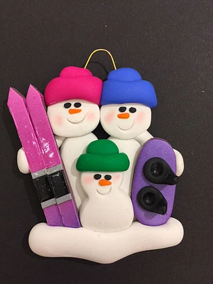 Ski/Snowboard Family of Ornament