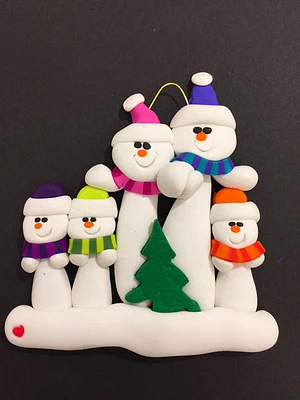 Tree Family of 5 Ornament