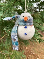 Felted Wool Snowman Ornament