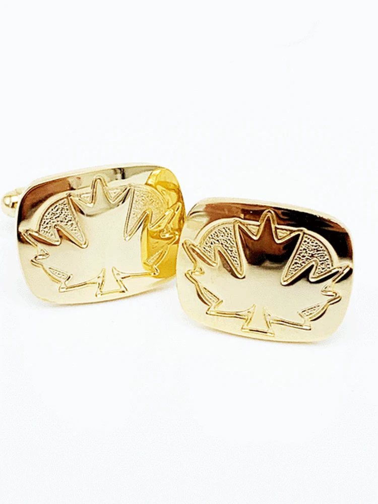 Maple Leaf Cufflinks - Gold