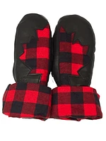 Canadian Deerskin Checkered Mitts