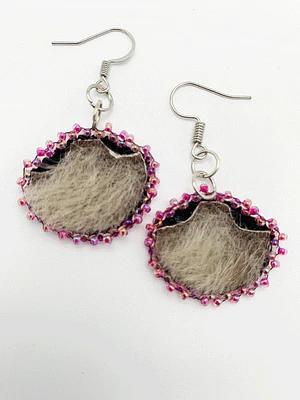 Beaded Ulu Sealskin Earrings - Kelly Ineak