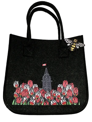 Small Parliament Canada Tulip Tote Bag