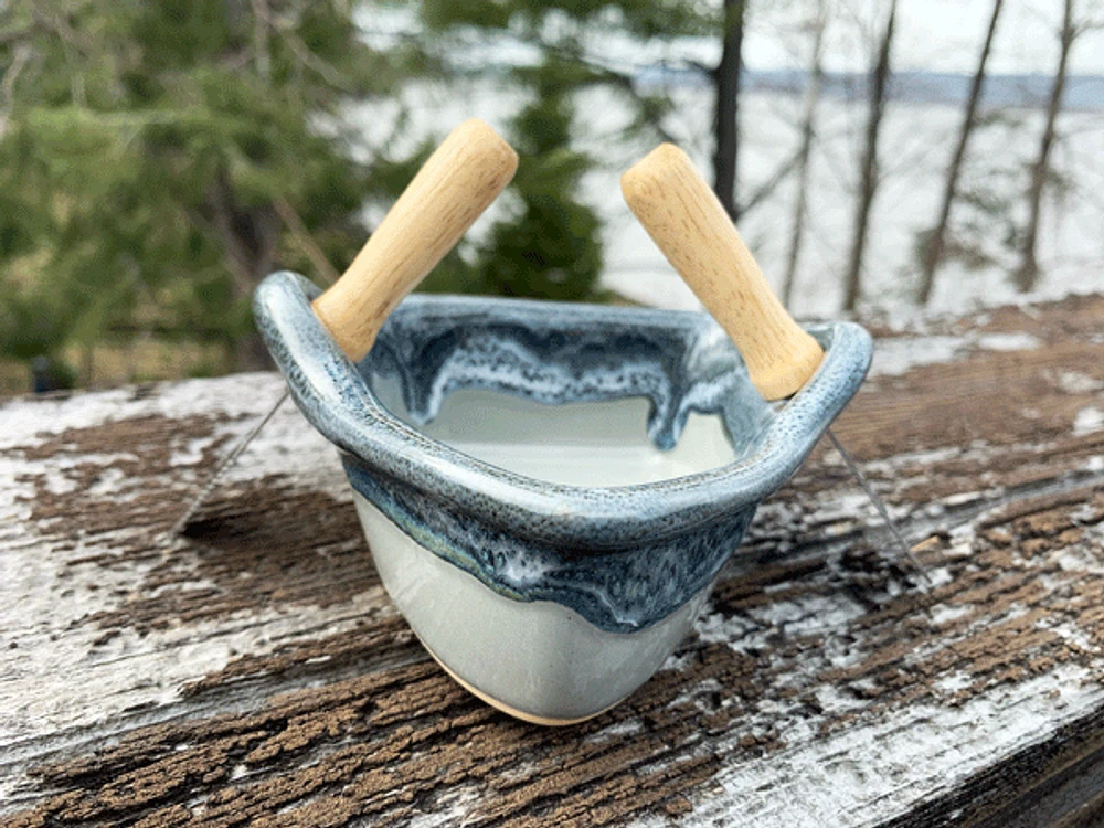 Rowboat Dip Pot - River Rock