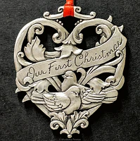 Our First Christmas Heart Pewter Ornament