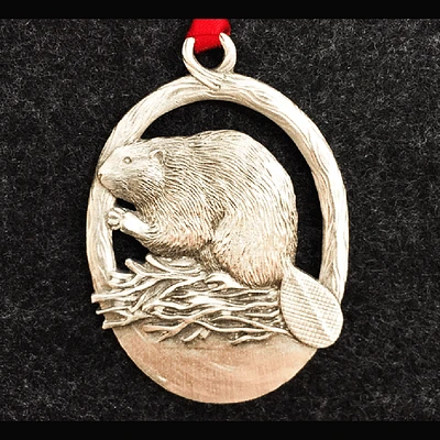 Beaver Pewter Ornament