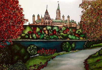 Canadian Parliament Hill Print Magnet