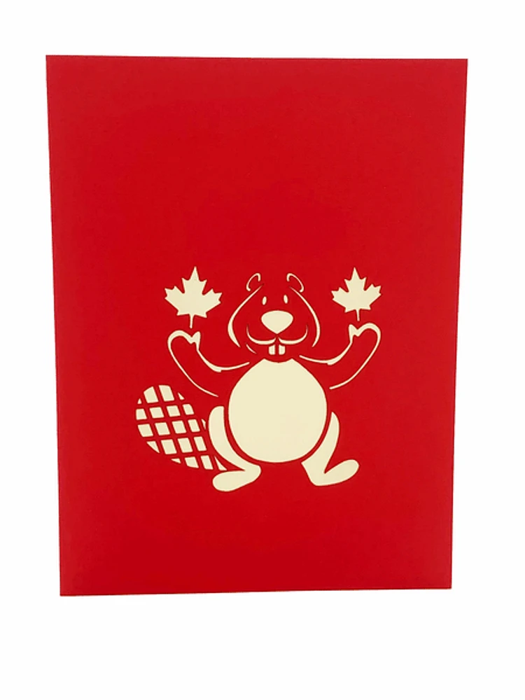 Canadian Beaver 3D Pop-Up Art Card