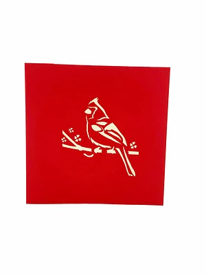 Red Cardinal 3D Pop-Up Art Card
