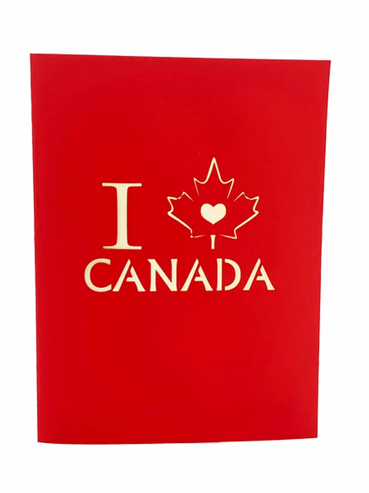 I Love Canada 3D Pop-Up Art Card