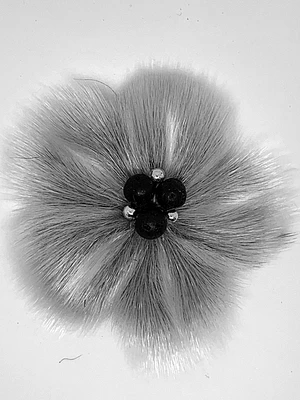 Sealskin Flower Brooch