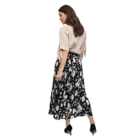 LINEA DOMANI FLORAL PRINTED SKIRT