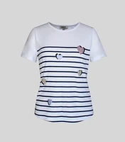 KLEIO STRIPED T-SHIRT WITH HEARTS