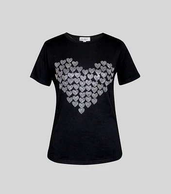 T-SHIRT WITH HEARTS BLING