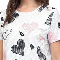 T-SHIRT BLING HEART LIPS