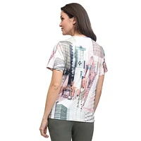 KLEIO CITY PRINT T-SHIRT WITH EMBELLISHMENT