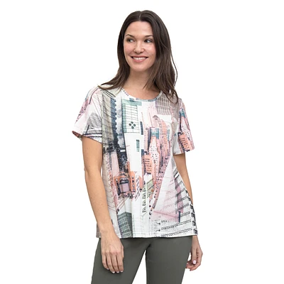 KLEIO CITY PRINT T-SHIRT WITH EMBELLISHMENT