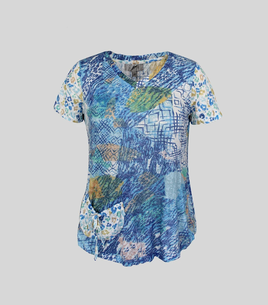 KLEIO V-NECK T-SHIRT WITH POCKET