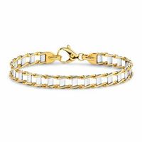 Men's 14K Gold Two-Tone Link Bracelet|Peoples Jewellers