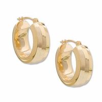 14K Gold 18mm Faceted Hoop Earrings|Peoples Jewellers