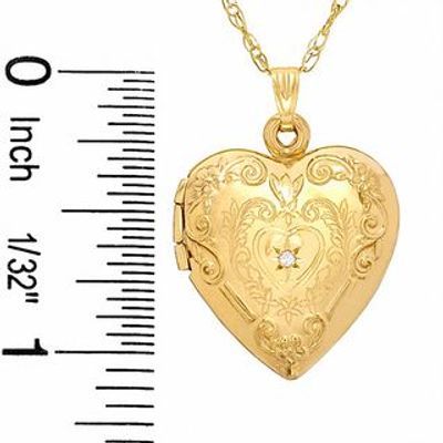 Diamond Accent Heart Locket in 10K Gold|Peoples Jewellers