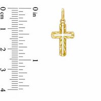 10K Gold Diamond-Cut Open Cross Charm|Peoples Jewellers