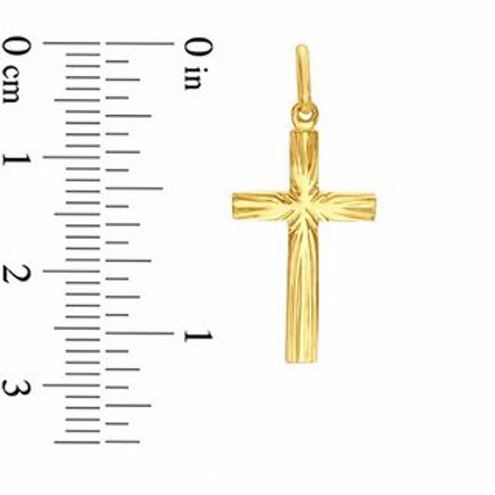 10K Gold Sunburst Cross Charm|Peoples Jewellers