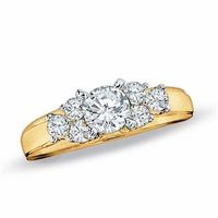 CT. T.W. Diamond Cluster Engagement Ring in 14K Gold|Peoples Jewellers