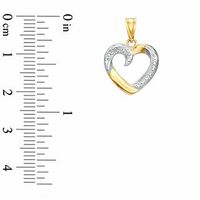 10K Gold Heart with Rhodium Beading Charm|Peoples Jewellers