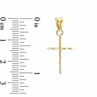 10K Gold Small Thin Cross Charm|Peoples Jewellers