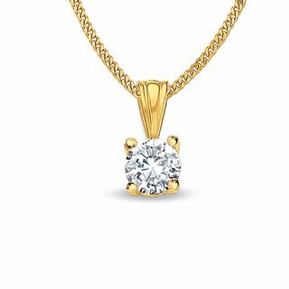 CT. Diamond Solitaire Crown Royal Pendant in 14K Gold (I-J/I2-I3)|Peoples Jewellers