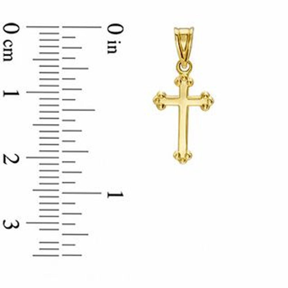 10K Gold Fancy Edge Cross Charm|Peoples Jewellers