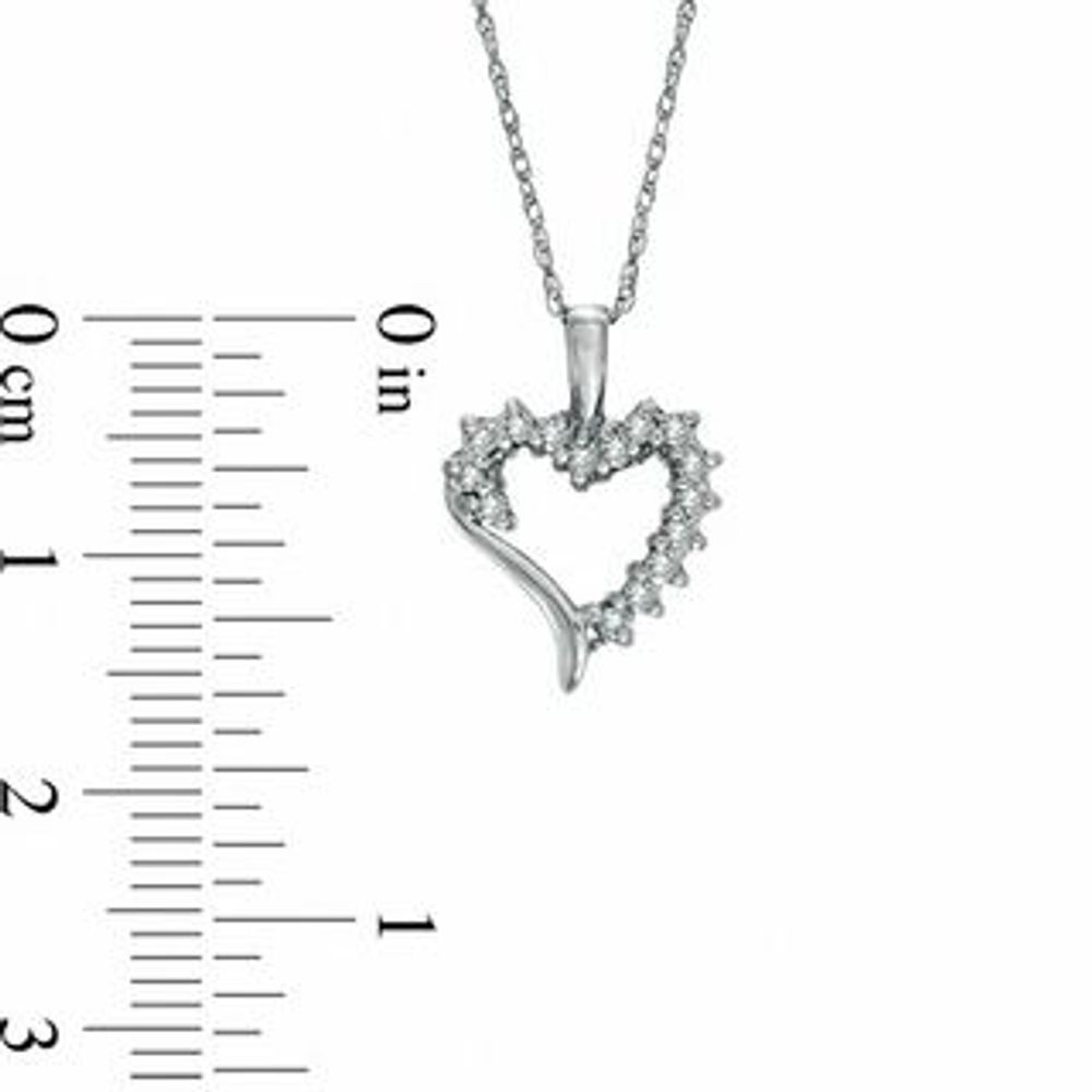 0.15 CT. T.W. Diamond Heart Pendant in 10K White Gold|Peoples Jewellers