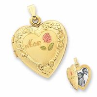 10K Gold Heart-Shaped Mom Locket|Peoples Jewellers