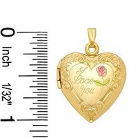 10K Tri-Tone Gold "I Love You" Heart Locket|Peoples Jewellers