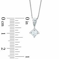 0.15 CT. Princess-Cut Diamond Solitaire Crown Royal Pendant in 14K White Gold|Peoples Jewellers