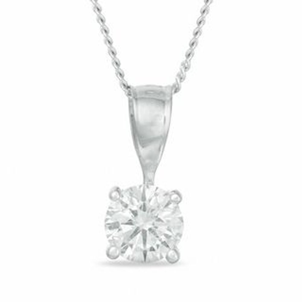 0.40 CT. Certified Diamond Solitaire Pendant in 14K White Gold (J/I3)|Peoples Jewellers
