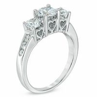 1.50 CT. T.W. Diamond Three Stone Past Present Future Ring in 14K White Gold|Peoples Jewellers