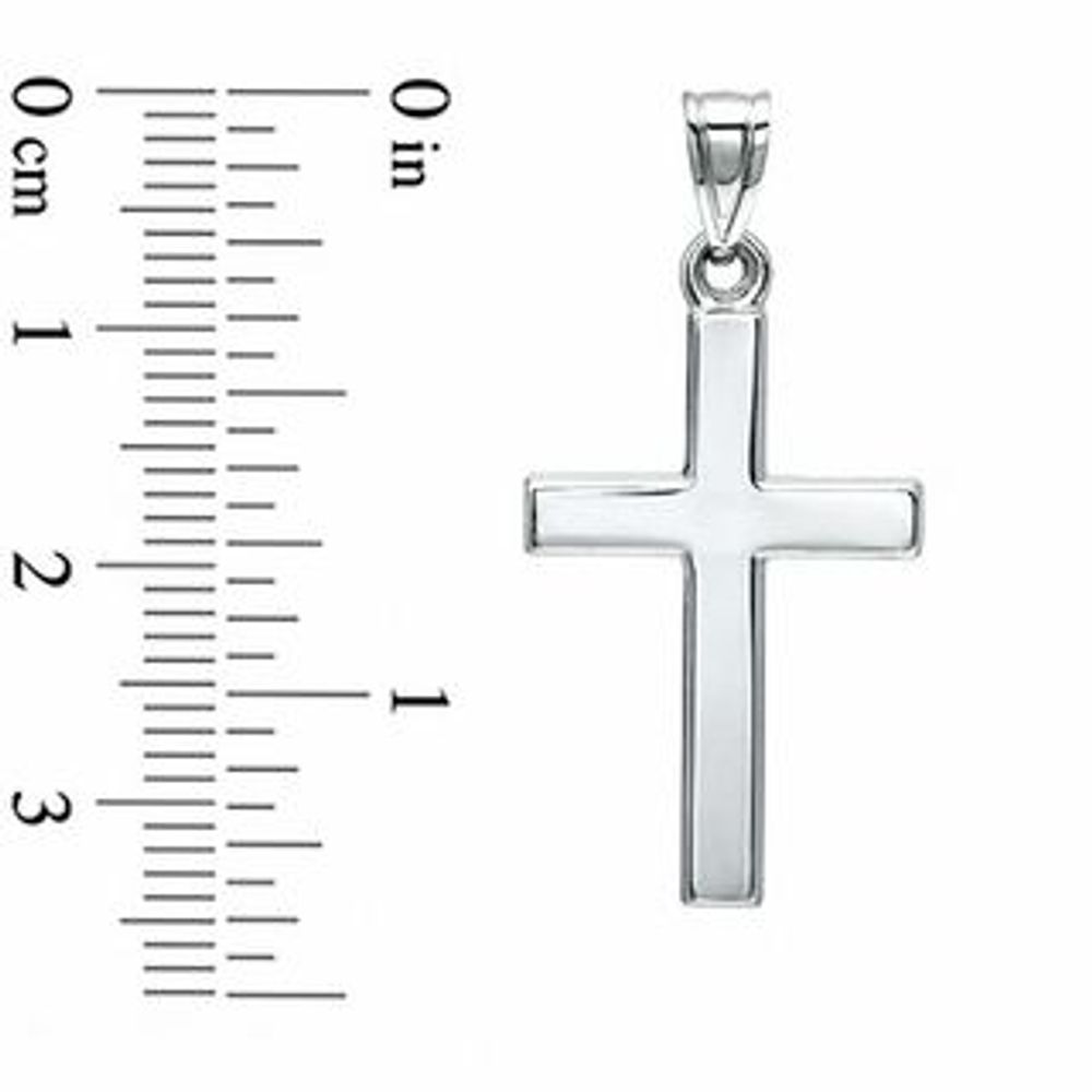 10K White Gold Polished Cross Charm|Peoples Jewellers