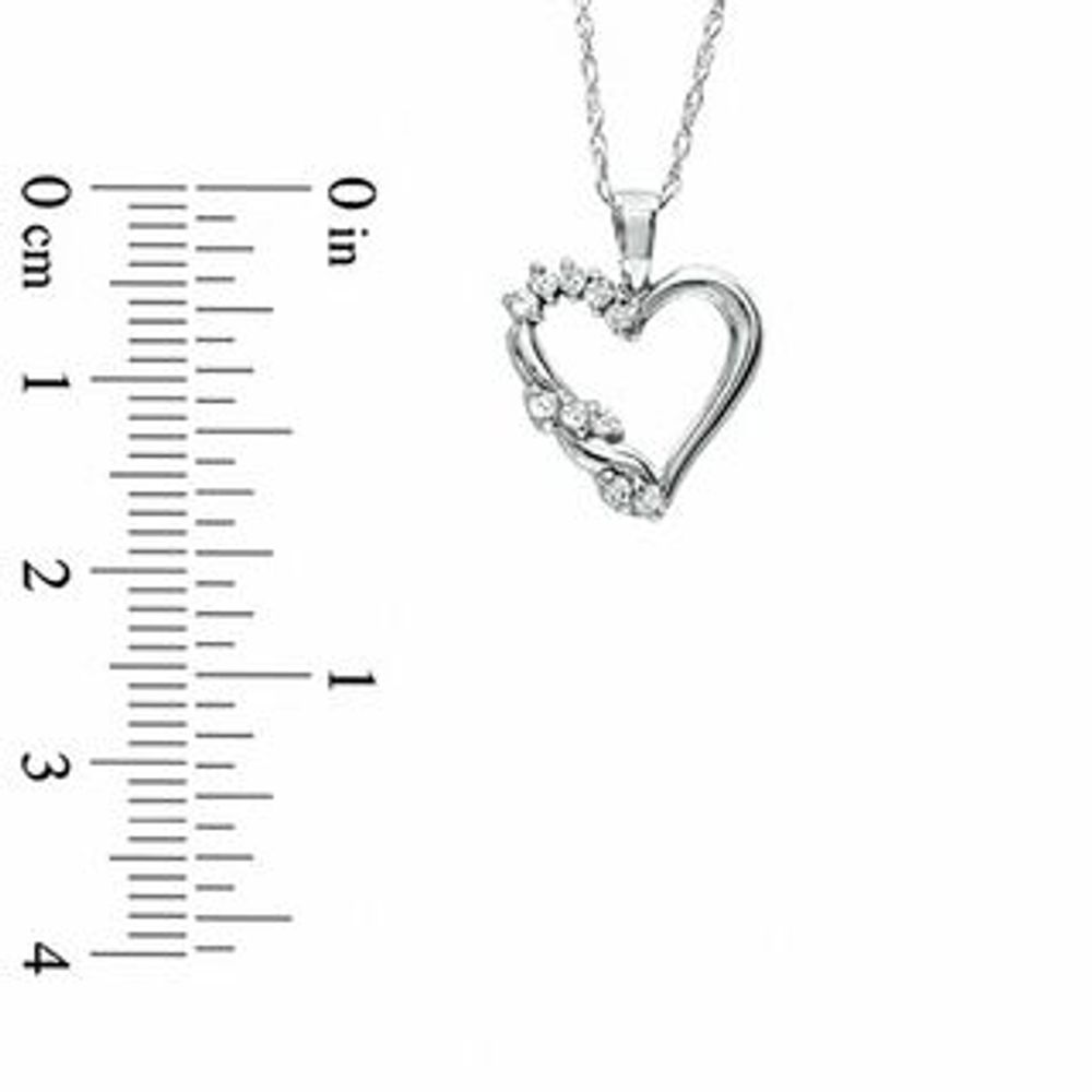 0.12 CT. T.W. Diamond Heart Pendant in 10K White Gold|Peoples Jewellers