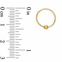 14K Gold 12.0mm Hoop with Bead Earrings|Peoples Jewellers