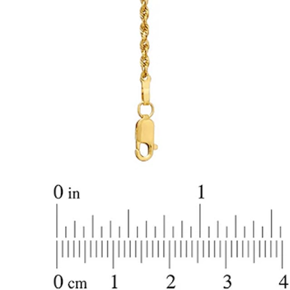 2.5mm Glitter Rope Chain Necklace in Hollow 10K Gold