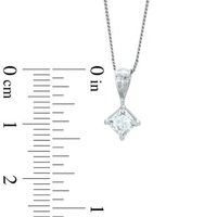 0.25 CT. Princess-Cut Diamond Solitaire Crown Royal Pendant in 14K White Gold (J/I3)|Peoples Jewellers