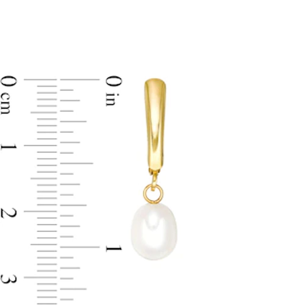 7.0-8.0mm Baroque Freshwater Cultured Pearl Drop Earrings in 14K Gold|Peoples Jewellers