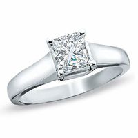 CT. Certified Prestige® Princess-Cut Diamond Solitaire Engagement Ring in 14K White Gold (J/I1)|Peoples Jewellers
