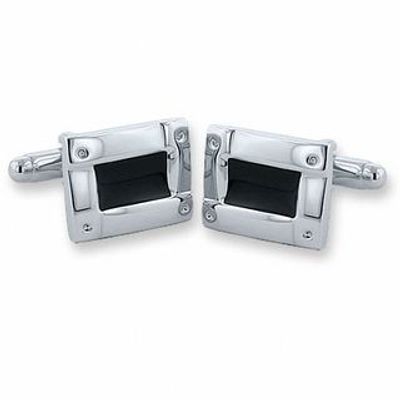 Men's Silver-Tone Cuff Links by Colibri|Peoples Jewellers