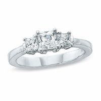0.50 CT. T.W. Princess-Cut Diamond Three Stone Engagement Ring in 14K White Gold|Peoples Jewellers