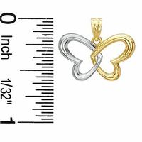 Double Heart Butterfly Charm in 10K Two-Tone Gold|Peoples Jewellers