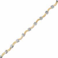 10K Two-Tone Gold Curve Station Stampato Bracelet|Peoples Jewellers