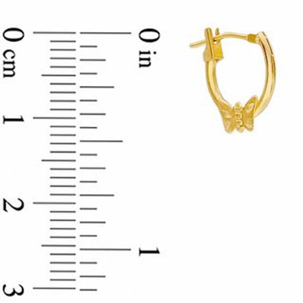 14K Gold Hoop Earrings with Butterfly|Peoples Jewellers